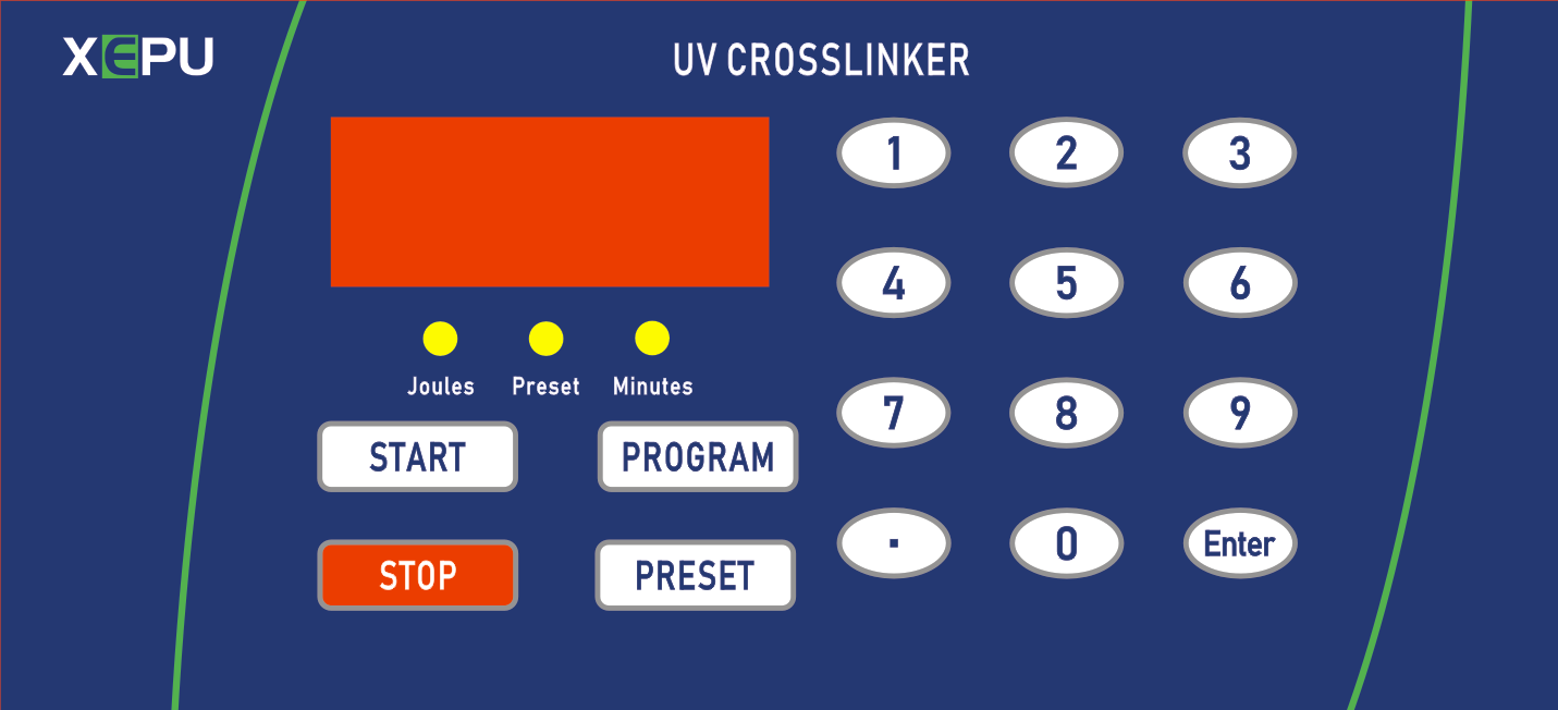 析浦365nm長波紫外交聯儀XEPU-1208L操作面板